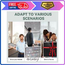 34x22 Silver Aluminum Trading Card Display Case Large Sports TCG Storage