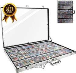 34x22 Silver Trading Card Display Case Aluminum Sports Card TCG Jewelry Storage