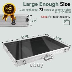 34x22 Silver Trading Card Display Case Aluminum Sports Card TCG Jewelry Storage