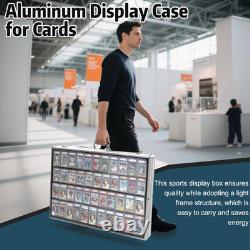 34x22 Trading Card Display Case Lockable Carry Storage Box Acrylic Panel