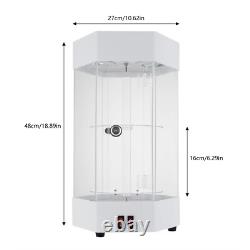360° Electric Jewelry Rotating Clear Display Case with Built In LED 10.63x18.9