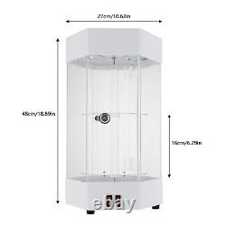 360° Electric Jewelry Rotating Clear Display Case with Built In LED 10.63x18.9