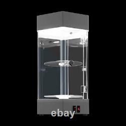 360° Electric Jewelry Rotating Clear Display Case with Built In LED 10.63x18.9