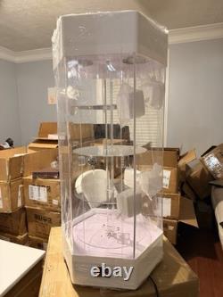360° Electric Rotating Clear Display Case with Built In LED 27.5in X 13.5in