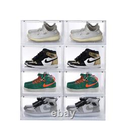 4-12pcs Solid Shoe Storage Box Magnetic Drop Side Display Case Organizer Size 13