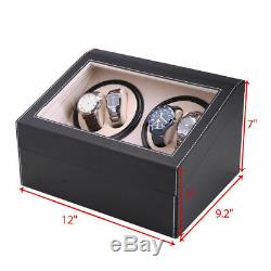 4+6 Automatic Rotation Leather Wood Watch Winder Storage Auto Display Case Box