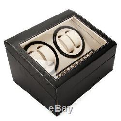 4+6 Automatic Rotation Leather Wood Watch Winder Storage Auto Display Case Box