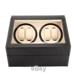 4+6 Automatic Rotation Leather Wood Watch Winder Storage Auto Display Case Box