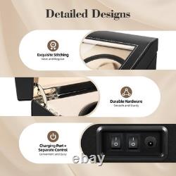 4+6 Automatic Watch Winder Box Rotating Display Case Storage for Men Women Black