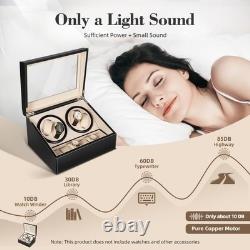 4+6 Automatic Watch Winder Box Rotating Display Case Storage for Men Women Black