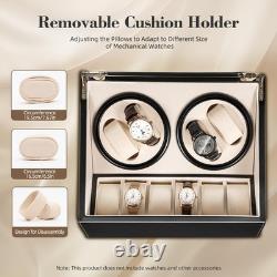 4+6 Automatic Watch Winder Box Rotating Display Case Storage for Men Women Black
