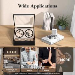 4+6 Automatic Watch Winder Box Rotating Display Case Storage for Men Women Black