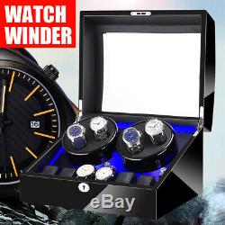 4+6 Automatic Watch Winder Carbon Fiber Jewelry Storage Case Watches Display Box