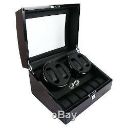 4+6 Automatic Watch Winder Jewelry Storage Case Carbon Fiber Watches Display Box