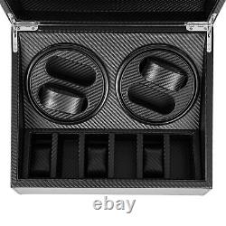 4+6 Automatic Watch Winder Storage Display Box Watch Case Black, Power Cord I