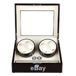 4+6 Automatic Wood Watch Winder Display Case Box Organizer Storage Holder Keys