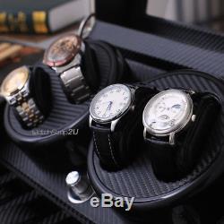 4+6 Dual Automatic Rotation Watch Winder Storage Display Case Box Slient Motor
