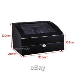 4+6 Dual Automatic Rotation Watch Winder Storage Display Case Box Slient Motor