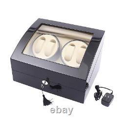 4+6 Watch Winder Display Storage Box Wooden Case Organizer Automatic Rotation