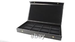 4 Pocket Watch Display Cases Storage Box For 12 Watches Black Liner Snap Buttons