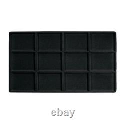 4 Pocket Watch Display Cases Storage Box For 12 Watches Black Liner Snap Buttons