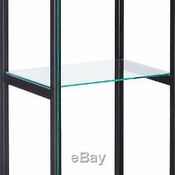 4-Shelf Glass Curio Cabinet Storage Display Case Tall Wall Shelve Living Room