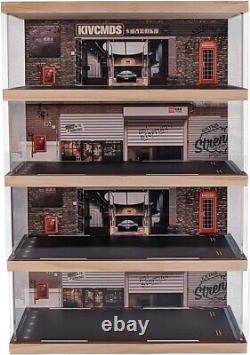 4 Tier 124 Scale Car Model Display Case Scene for Sports NASCAR Lego Collectors