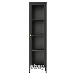 4-Tier Heavy Duty Clear Curio Display Cabinet Bookcase Trophy Case Storage Shelf