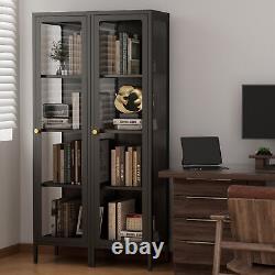 4-Tier Heavy Duty Clear Curio Display Cabinet Bookcase Trophy Case Storage Shelf