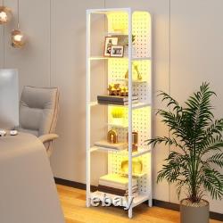 4-Tier LED Display Case for Collectibles Curio Cabinet Floor Lamp White 59 Inch 4-Tier LED Display Case for Collectibles Curio Cabinet Floor Lamp White 59 Inch