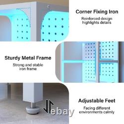 4-Tier LED Display Case for Collectibles Curio Cabinet Floor Lamp White 59 Inch