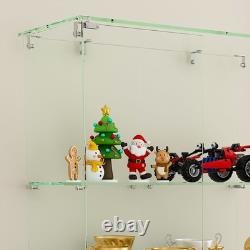 4-Tier Tempered Glass Display Case Curio Storage Cabinet with5 Dynamic LED Modes