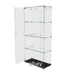 4-Tier Tempered Glass Display Case Curio Storage Cabinet with5 Dynamic LED Modes 4-Tier Tempered Glass Display Case Curio Storage Cabinet with5 Dynamic LED Modes