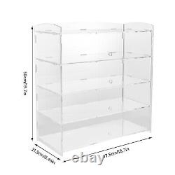 4 Tiers Acrylic Donut Display Case Countertop Cookie Cabinet Storage Shelf Stand