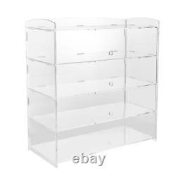 4 Tiers Acrylic Donut Display Case Countertop Cookie Cabinet Storage Shelf Stand