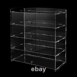 4 Tiers Acrylic Donut Display Case Countertop Cookie Cabinet Storage Shelf Stand