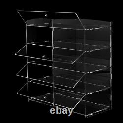 4 Tiers Acrylic Donut Display Case Countertop Cookie Cabinet Storage Shelf Stand