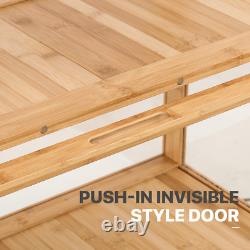 4 Tiers Wooden Acrylic Display Case Toys Figure Book Shelf 55 Compartment Boxes