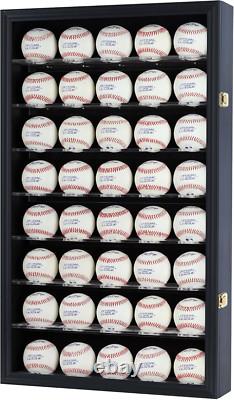 40 Hockey Puck Display Case Cabinet Holder Rack Baseball Display Case Ball Cubes