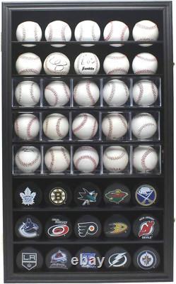 40 Hockey Puck Display Case Cabinet Holder Rack Baseball Display Case Ball Cubes