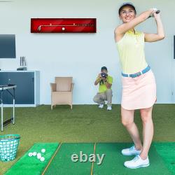 44.5'' Golf Club Display Case Wood Storage Display Cabinet with Hanger Stand Loc