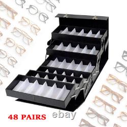48 Pair Sunglass Eyeglasses Eyewear Storage Display Case Jewelry Collection Box