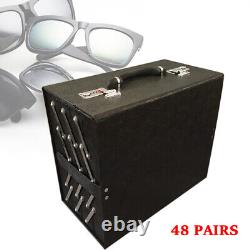 48 Pairs Foldable Eyeglasses Display Case Sunglasses Eyewear Suitcase Storage