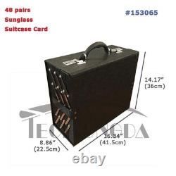 48 Pairs Sunglasses Display Case Foldable Storage Organizer with Password Lock