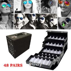 48 Slots Multicase Sunglass Eyeglasses Suitcase Display Case Storage Organizer