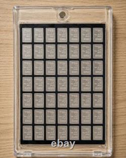 49 Valcambi Suisse 1 Gram. 999 Fine Silver Bars with Storage Display Case