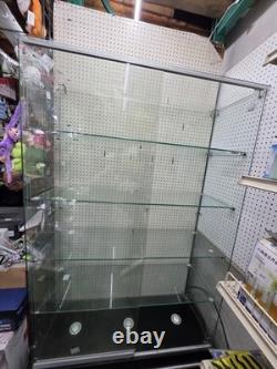 4FT Large Glass Display Showcase Cabinet Display Case with Shelves