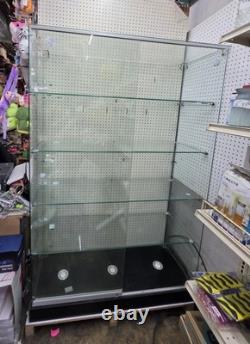 4FT Large Glass Display Showcase Cabinet Display Case with Shelves