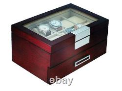 5 10 20 Slot Wrist Watch Oak Wood Storage Display Box Case Chest Cabinet Drawers