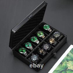 5/10 Grids Aluminum Alloy Watch Storage Box Suitcase Case Display Organizer Box